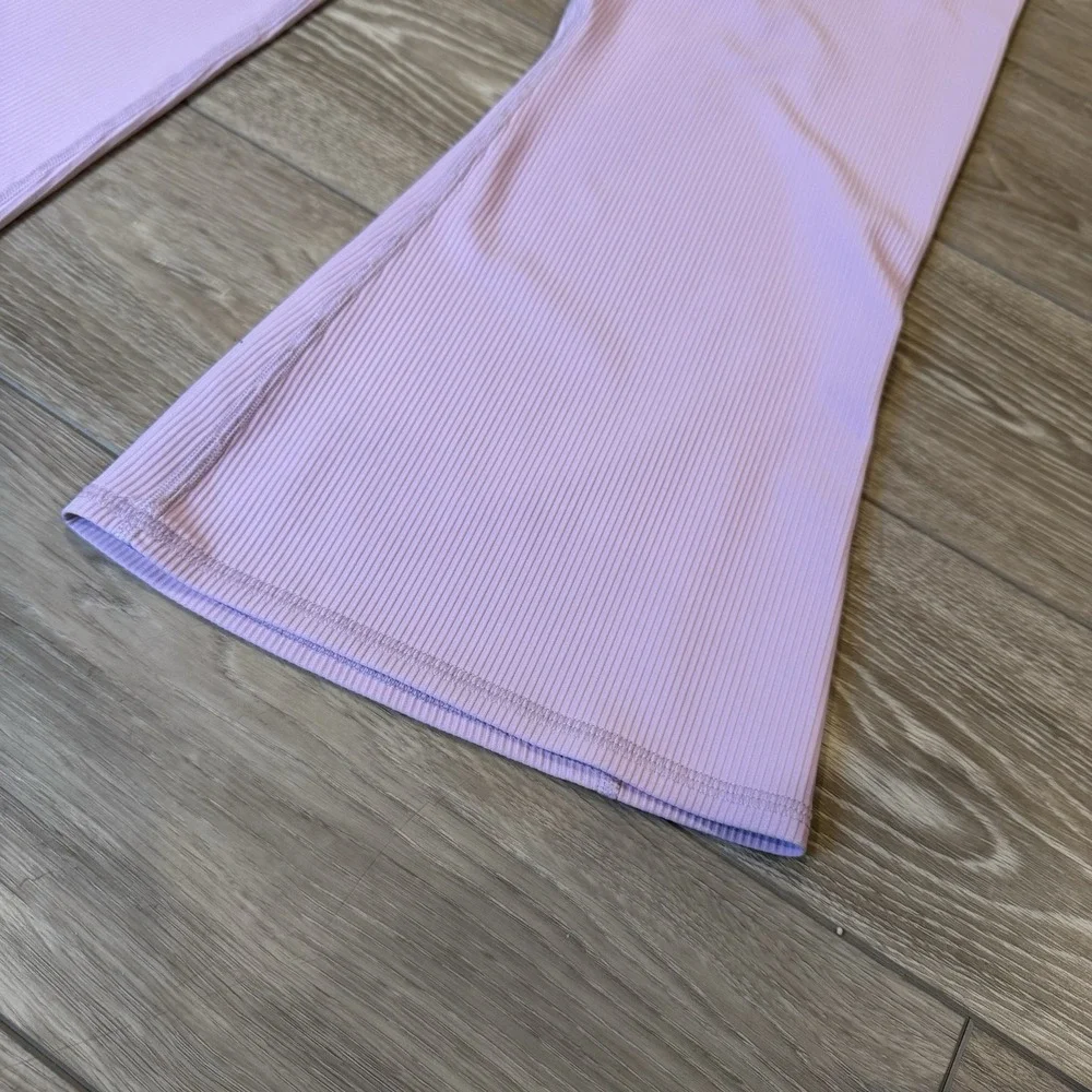 Under Armour Ribbed Flare Leggings Women's M Pink‎ High Waist Yoga Athleisure